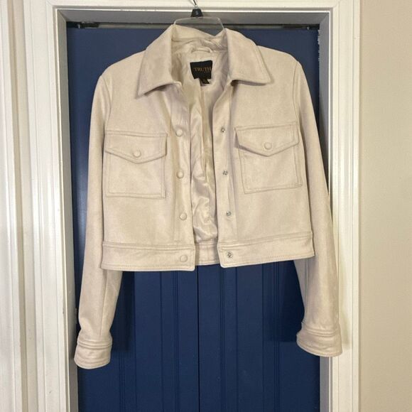 Truth by Republic Faux Leather Cropped Jacket Size S - Picture 1 of 5